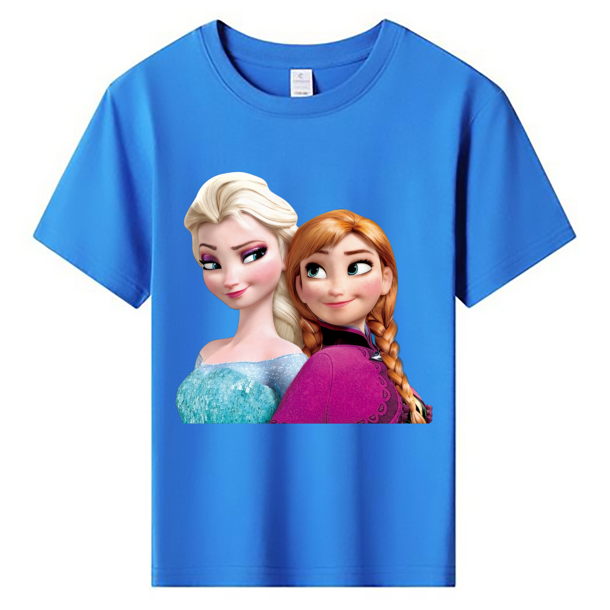 （画像用） アナと雪の女王 アンナ エルサ Frozen Anna Elsa 綿100％キッズTシャツ（フロントプリント）
